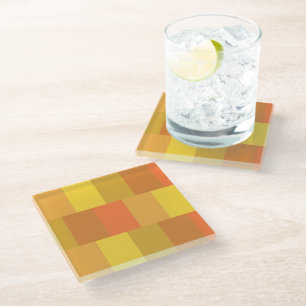 Dessous-de-verre En Verre Motif de palette orange moderne