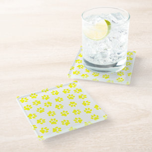 Dessous-de-verre En Verre Motif De Pâtes, Patrouilles De Chien, Paws Jaunes
