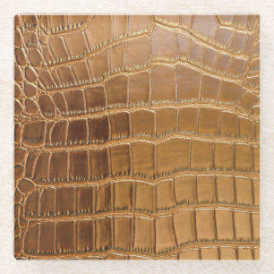 Dessous-de-verre En Verre Motif de peau d'animal de cuir de crocodile de