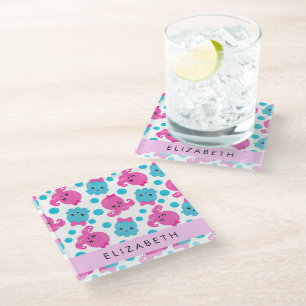 Dessous-de-verre En Verre Motif de pieuvre, Pieuvre mignonne, Mer, Votre Nom