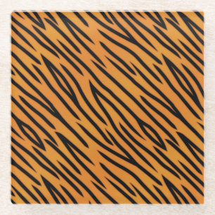 Dessous-de-verre En Verre Motif de rayure de tigre