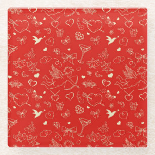Dessous-de-verre En Verre Motif de Valentine