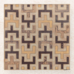 Dessous-de-verre En Verre Motif décoratif africain en tissu boueux