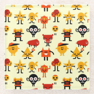 Dessous-de-verre En Verre Motif drôle de monstres