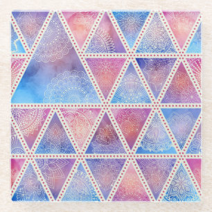 Dessous-de-verre En Verre Motif du triangle Mandala