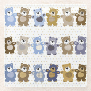 Dessous-de-verre En Verre motif d'un ours de nounours de jouet