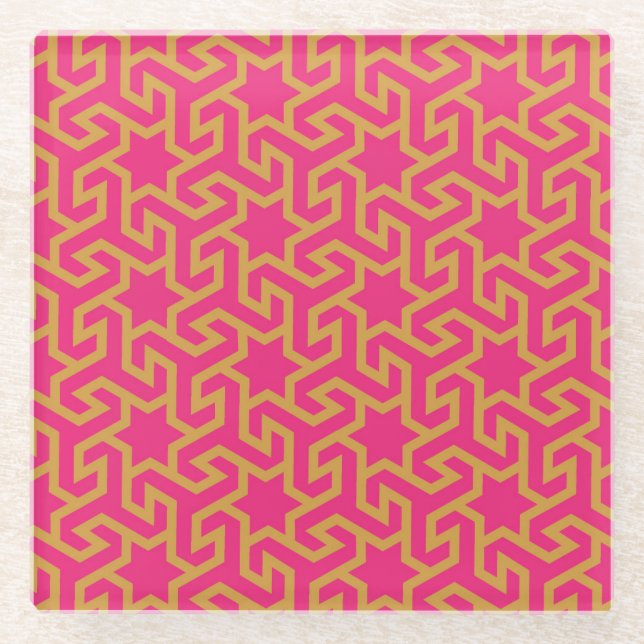 Dessous-de-verre En Verre Motif en forme d'étoile arabe (Devant)