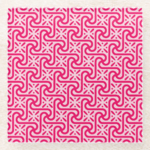 Dessous-de-verre En Verre Motif en tuiles égyptiennes, rose profond et clair