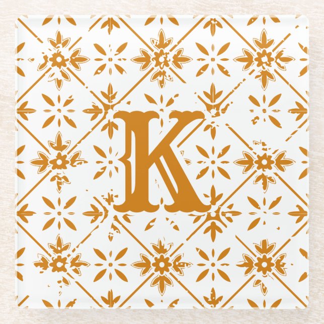 Dessous-de-verre En Verre Motif espagnol Carrelage désorganisé | (Devant)