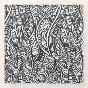 Dessous-de-verre En Verre Motif ethnique 3