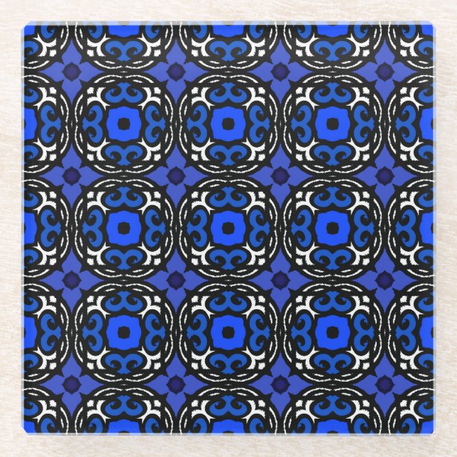 Dessous-de-verre En Verre Motif ethnique aux motifs turcs (Devant)