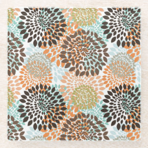 Dessous-de-verre En Verre Motif floral 10