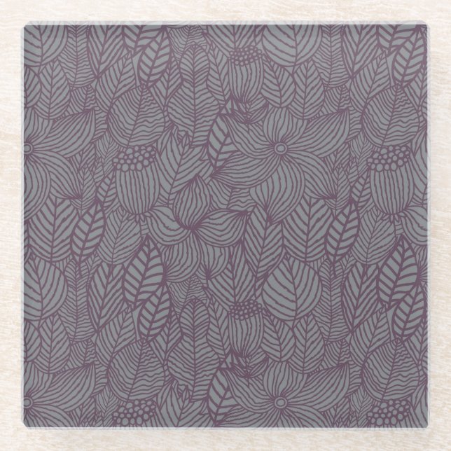 Dessous-de-verre En Verre Motif floral 7 (Devant)