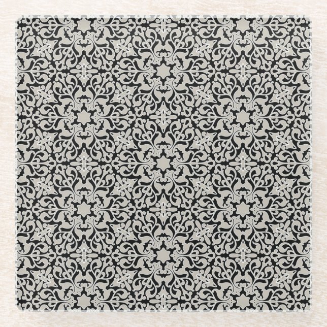 Dessous-de-verre En Verre Motif floral arabe (Devant)