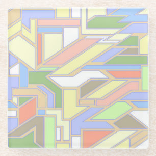 Dessous-de-verre En Verre Motif géométrique 3
