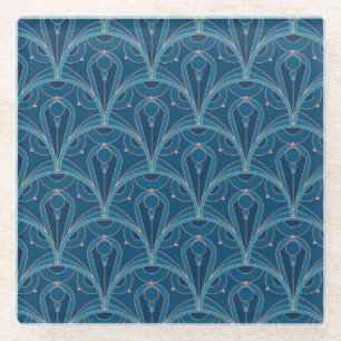 Dessous-de-verre En Verre Motif géométrique Art Déco répétitif