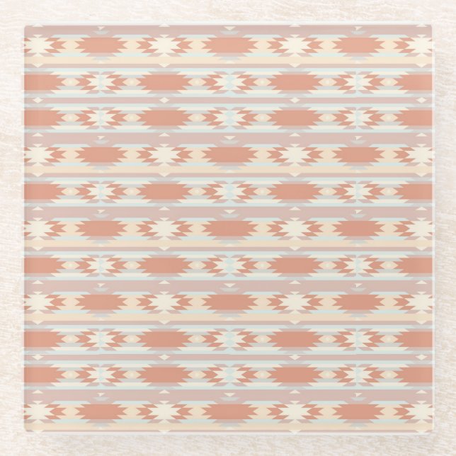 Dessous-de-verre En Verre Motif géométrique dans le style aztèque 3 (Devant)