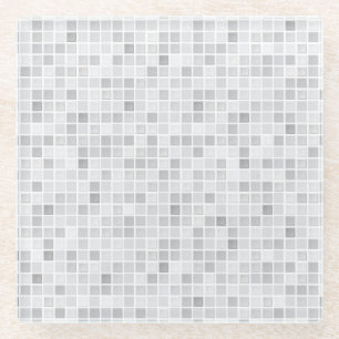 Dessous-de-verre En Verre Motif gris de tuiles