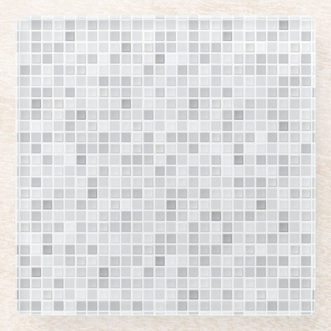 Dessous-de-verre En Verre Motif gris de tuiles (Devant)