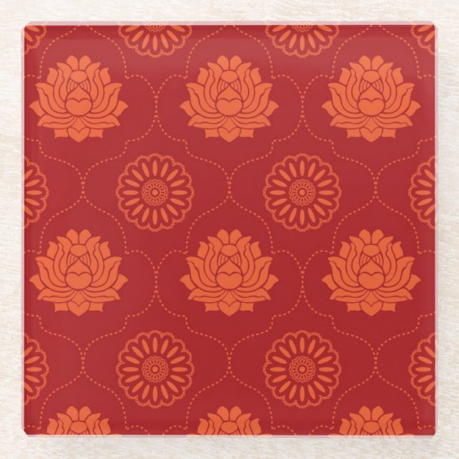 Dessous-de-verre En Verre Motif indien (Devant)