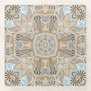 Dessous-de-verre En Verre Motif Mandala