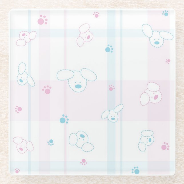 Dessous-de-verre En Verre Motif mignon avec des chiens (Devant)