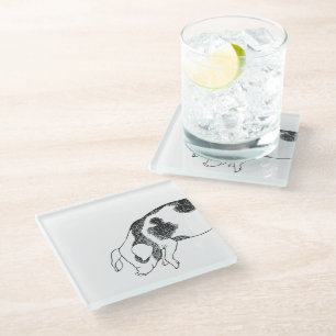 Dessous-de-verre En Verre Motif minimaliste de Cottagecore vintage représent