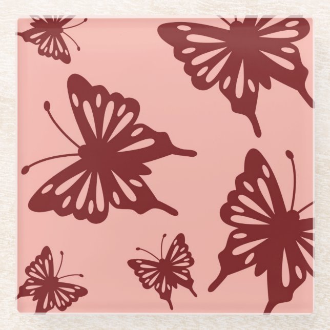 Dessous-de-verre En Verre motif papillon 2 (Devant)