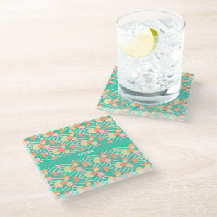 Dessous-de-verre En Verre Motif personnalisé Promenade Pastel