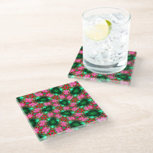 Dessous-de-verre En Verre Motif Rose du désert