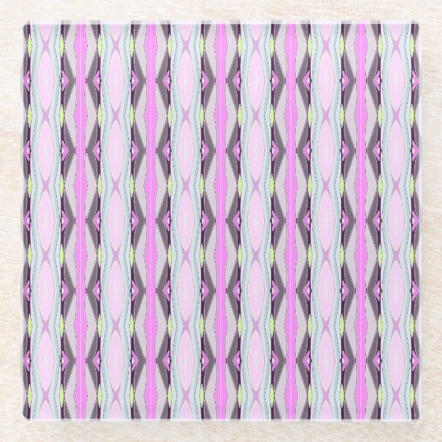 Dessous-de-verre En Verre Motif rose unique (Devant)