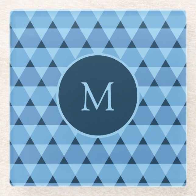 Dessous-de-verre En Verre Motif triangles (Devant)