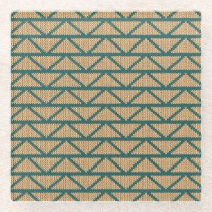Dessous-de-verre En Verre Motif tricoté par style ethnique