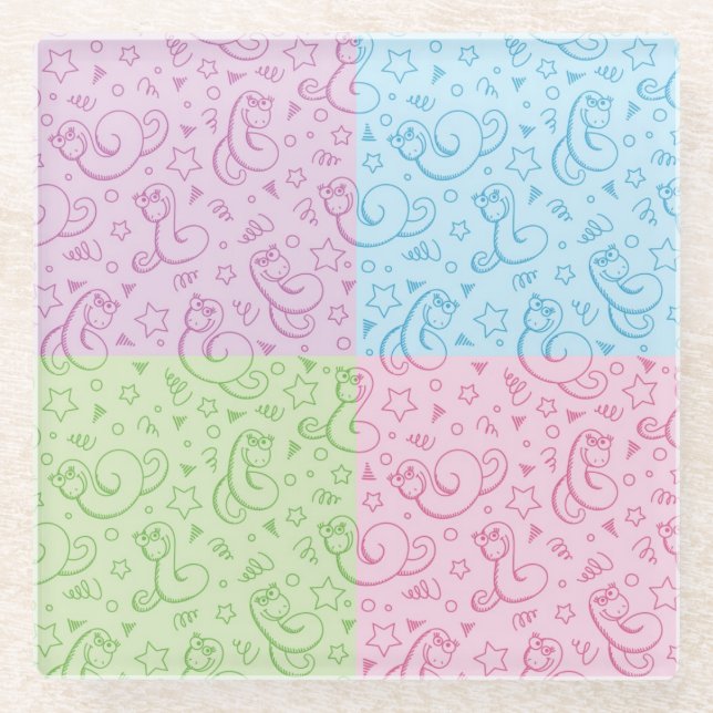 Dessous-de-verre En Verre motifs avec des serpents (Devant)