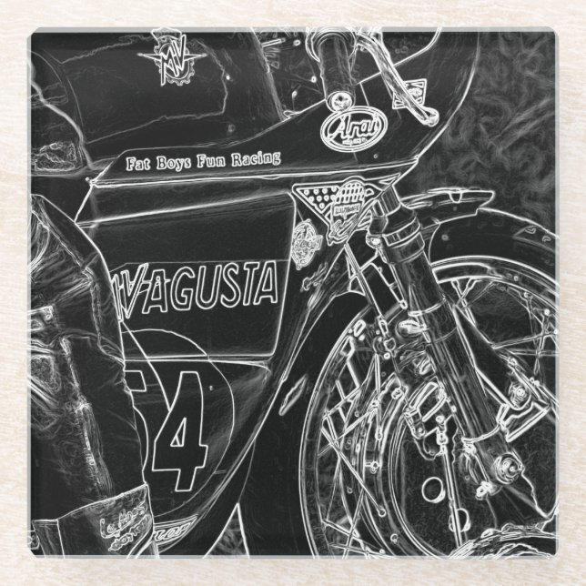 Dessous-de-verre En Verre Motorcycle 1 coastercnm (Devant)