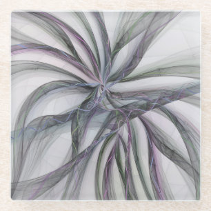 Dessous-de-verre En Verre Mouvements de filigrane Abstrait Moderne Fractale