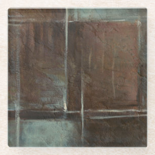 Dessous-de-verre En Verre Mur en brique rouge et gris