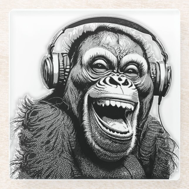 Dessous-de-verre En Verre Music Ape (Devant)