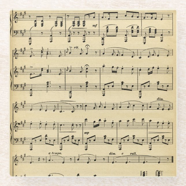 Dessous-de-verre En Verre Musique Antique Sheet (Devant)