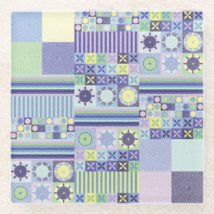 Dessous-de-verre En Verre Nanna's Pretty Faux Knit Crochet Blanket Motif