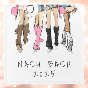 Dessous-de-verre En Verre Nash Bash Bachelorette Mode Botte de garçon