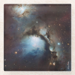 Dessous-de-verre En Verre Nébuleuse Orion Astronomie bleu marron beige ciel