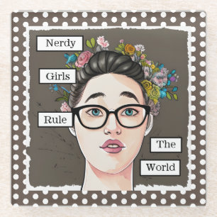 Dessous-de-verre En Verre Nerdy Girls dirigent le monde