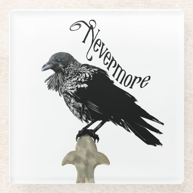 Dessous-de-verre En Verre Nevermore Raven (Devant)