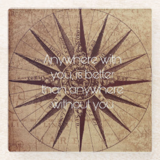 Dessous-de-verre En Verre N'importe où avec vous vaut mieux que n'importe où