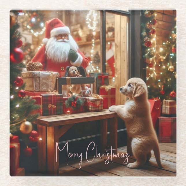 Dessous-de-verre En Verre Noël et voeux (Devant)