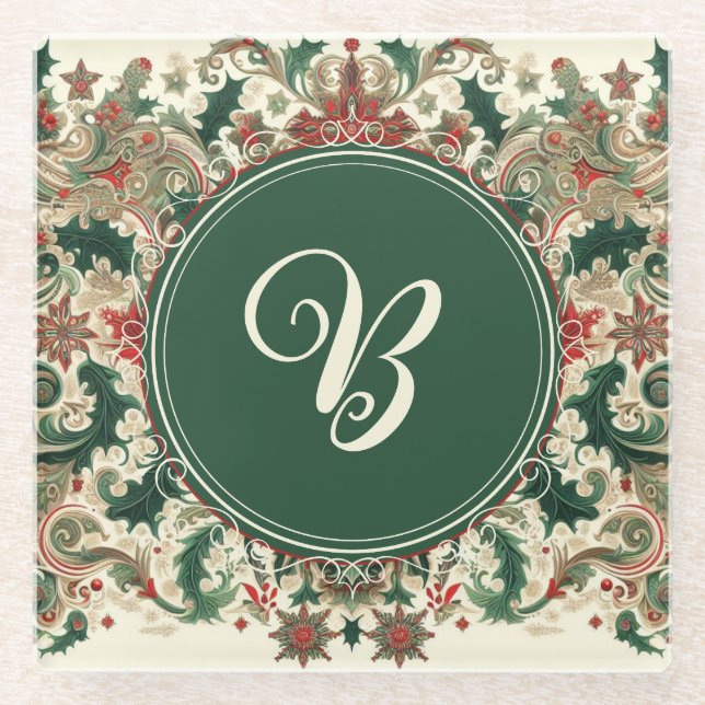 Dessous-de-verre En Verre Noël Victorien/Classique/Vintage (Devant)