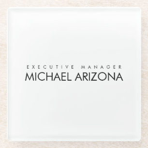 Dessous-de-verre En Verre Noir & Blanc Minimaliste Simple Plaque Moderne