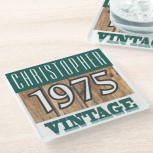 Dessous-de-verre En Verre Nom avec le Dessous de verre en verre Vintage de l