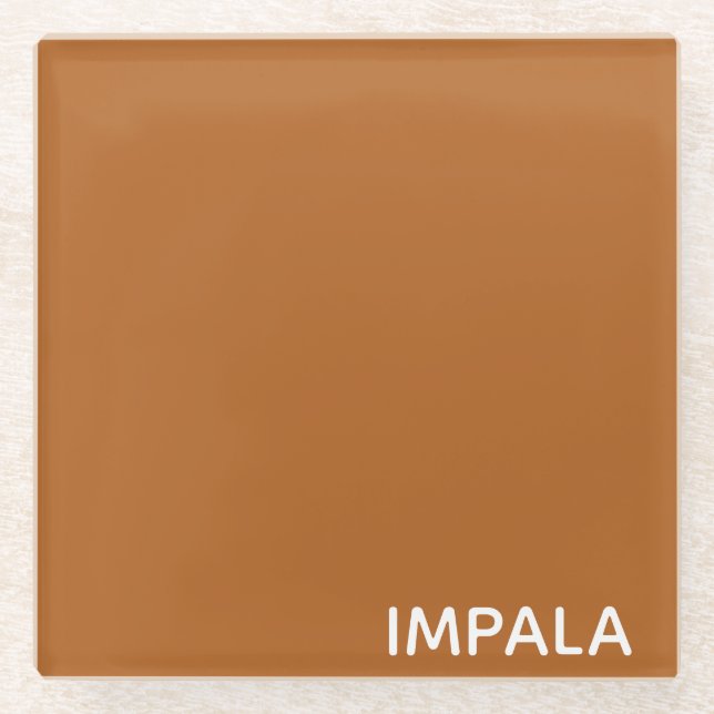 Dessous-de-verre En Verre Nom de couleur brun Impala (Devant)